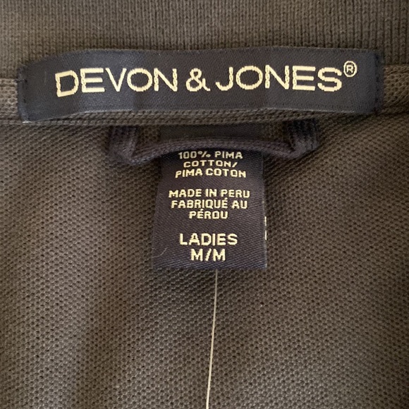NWT Devon & Jones ladies polo navy blue 💯 Prima cotton size medium . - Picture 5 of 7